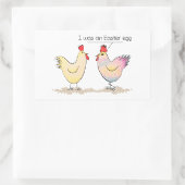Funny Chicken war ein Ostereier Rechteckiger Aufkleber (Tasche)