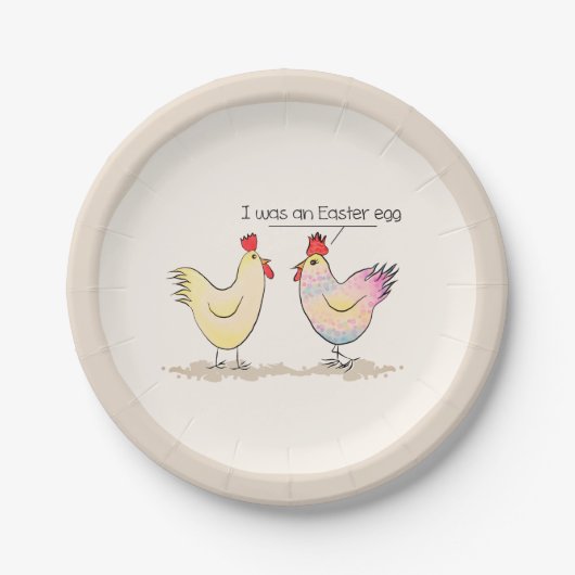 Funny Chicken war eine Ostereier-Runde Pappteller (Vorderseite)