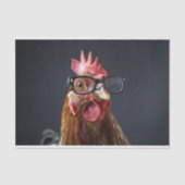 Funny Chicken Wear Brillen Decoupage Seidenpapier (Vorderseite)
