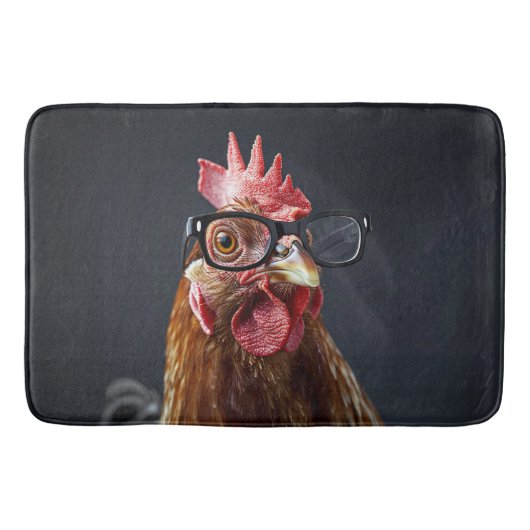 Funny Chicken Wearing Brillen Badematte (Vorderseite)