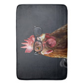 Funny Chicken Wearing Brillen Badematte (Vorderseite Vertikal)