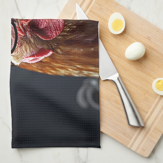 Funny Chicken Wearing Brillen Geschirrtuch (Viertel Falte)