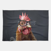 Funny Chicken Wearing Brillen Geschirrtuch (Horizontal)