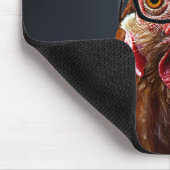 Funny Chicken Wearing Brillen Mousepad (Ecke)