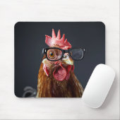 Funny Chicken Wearing Brillen Mousepad (Mit Mouse)