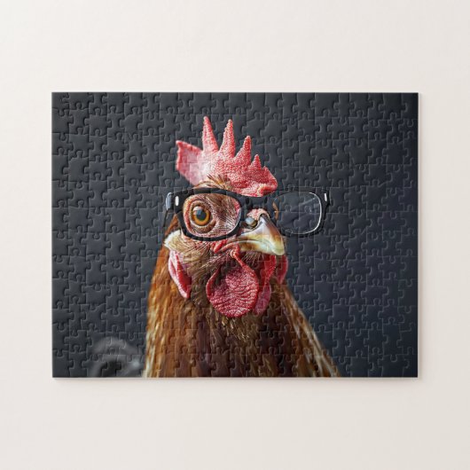 Funny Chicken Wearing Brillen Puzzle (Horizontal)