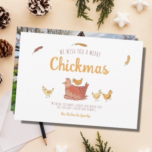 Funny Chicken Weihnachts-Foto Weihnachtskarte Feiertagskarte