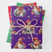 Funny Chicken Weihnachts-Shoppers 3 Farben Geschenkpapier Set (Beispiel)