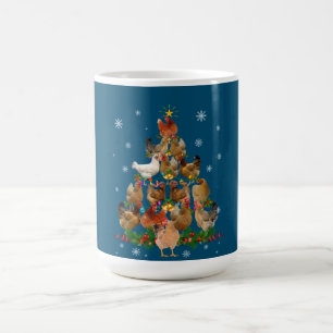 Funny Chicken Weihnachtsbaum Pet Hühnchen Lover Kaffeetasse