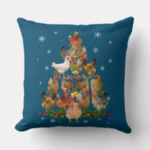 Funny Chicken Weihnachtsbaum Pet Hühnchen Lover Kissen