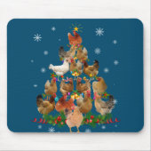 Funny Chicken Weihnachtsbaum Pet Hühnchen Lover Mousepad (Vorne)