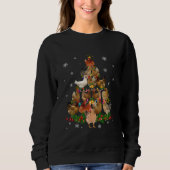Funny Chicken Weihnachtsbaum Pet Hühnchen Lover Sweatshirt (Vorderseite)