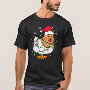 Funny Chicken Weihnachtsbaum T-Shirt