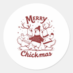 Funny Chicken Weihnachtsbaum Tier Niedlichen Weihn Runder Aufkleber