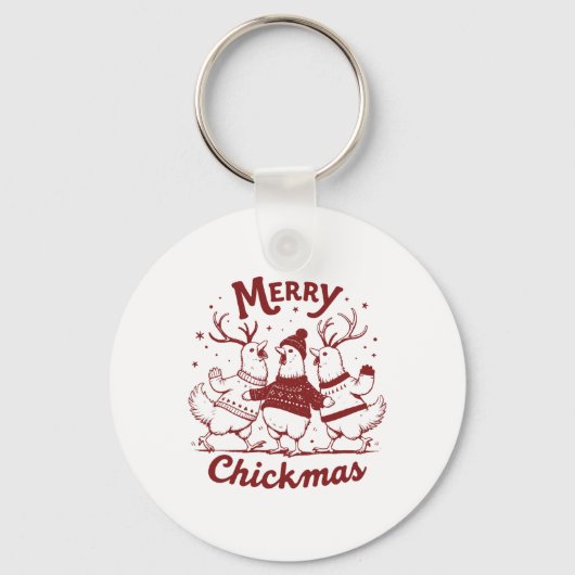 Funny Chicken Weihnachtsbaum Tier Niedlichen Weihn Schlüsselanhänger (Vorderseite)