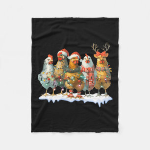 Funny Chicken Weihnachtsbeleuchtung Farm Tier Nied Fleecedecke