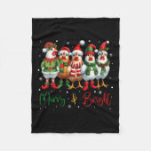 Funny Chicken Weihnachtsbeleuchtung Farm Tier Nied Fleecedecke (Vorderseite)