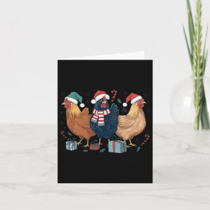 Funny Chicken Weihnachtsbeleuchtung Farm Tier Nied Karte