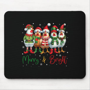 Funny Chicken Weihnachtsbeleuchtung Farm Tier Nied Mousepad