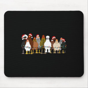 Funny Chicken Weihnachtsbeleuchtung Farm Tier Nied Mousepad