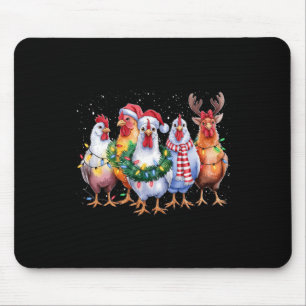 Funny Chicken Weihnachtsbeleuchtung Farm Tier Nied Mousepad