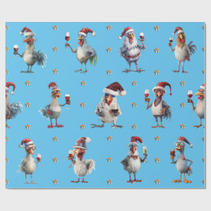 Funny Chicken Weihnachtsfest Party Geschenkpapier
