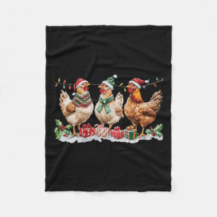Funny Chicken Weihnachtshut Lights Farm Animal Cut Fleecedecke