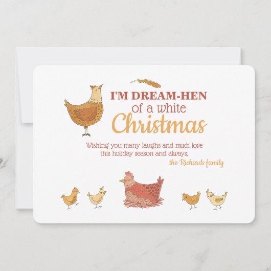 Funny Chicken Weihnachtskarte Feiertagskarte (Vorderseite)
