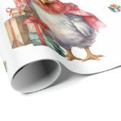Funny Chicken Weihnachtsläden Weiß Geschenkpapier (Rolleneckpunkt)