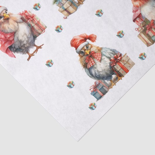 Funny Chicken Weihnachtsläden Weiß Seidenpapier (Detail)