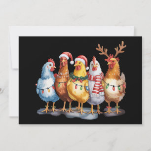 Funny Chicken WeihnachtsLICHT Farm Animal Xmas Feiertagskarte