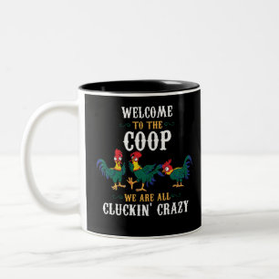 Funny Chicken Welcome To The Coop Zweifarbige Tasse