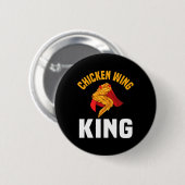 Funny Chicken Wing King Design Fast Food Men Button (Vorne & Hinten)