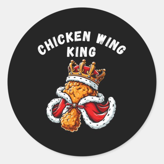 Funny Chicken Wing King Grillen Chicken Wing Graph Runder Aufkleber (Vorderseite)