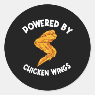 Funny Chicken Wings Apparel Fast Food Hot Wing Runder Aufkleber