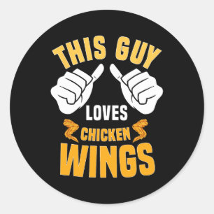 Funny Chicken Wings Lover Sprichwort Hot Wing Runder Aufkleber