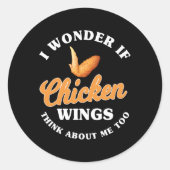 Funny Chicken Wings Sprichwort Hot Wing Fast Food Runder Aufkleber (Vorderseite)