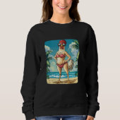 Funny Chicken Woman Kostüm von Bikini für Beach Lo Sweatshirt (Vorderseite)