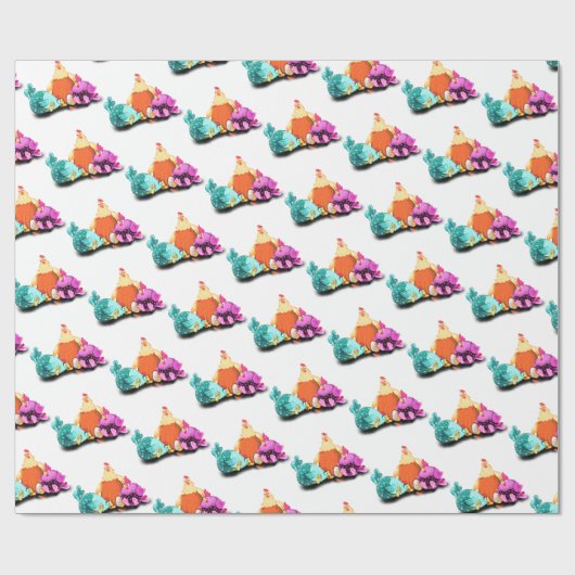 Funny Chicken Wrapping Paper Geschenkpapier (Flach)