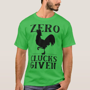 Funny Chicken Zero Clucks gegeben Retro Rooster Gr T-Shirt
