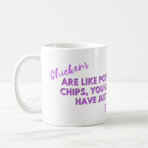 Funny Chicken Zitat: Hühner Kartoffelhühner Lila Kaffeetasse