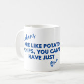 Funny Chicken Zitat: Hühner und Kartoffelhühner Bl Kaffeetasse (Vorderseite Links)