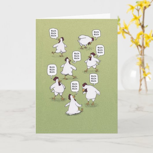 Funny Chickens 20 Bucks Geburtstag Karte (Gelbe Blume)