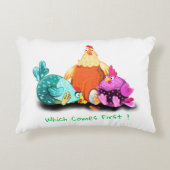 Funny Chickens Accent Pillow - Custom Text Dekokissen (Vorderseite)