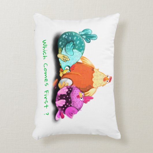 Funny Chickens Accent Pillow - Custom Text Dekokissen (Vorderseite(Vertikal))