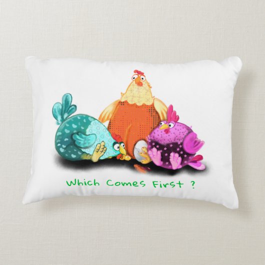 Funny Chickens Accent Pillow - Custom Text Dekokissen (Rückseite)