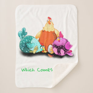 Funny Chickens Baby Sherpa Blanket Sherpadecke