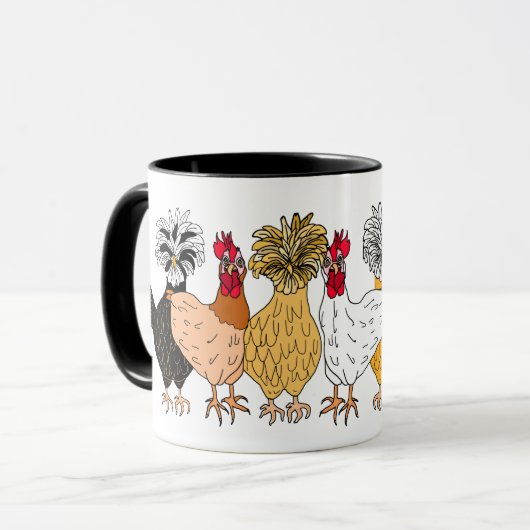Funny Chickens Coffee Tasse (Vorderseite Links)