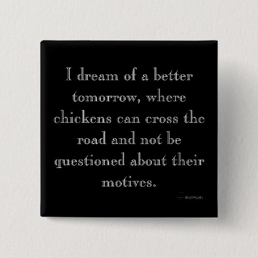 Funny Chickens Crossing Magnet Button (Vorderseite)