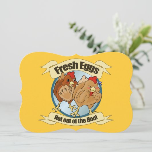 Funny Chickens Einladung (Stehend Vorderseite)